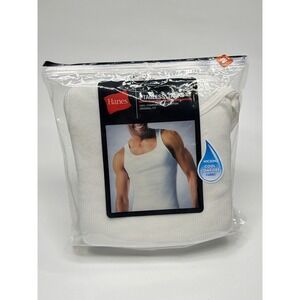 Hanes Mens White Tagless ComfortSoft Cotton Tank Tops 2 Pack Size Medium